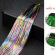 Sparkle Shiny Hair Tinsel Rainbow Silk Hair Extensions Dazzles Women Hippie for Braiding Headdress Long 100cm 120 Strands/bag