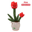 120 Songs Dancing cactus Tulip Dancer Toy Speaker Repeat Say Talk talking Baby Stuffed Plush plushie Toy children&#39;s toy for girl