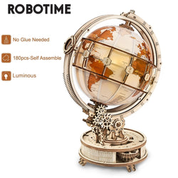 Robotime Rokr Luminous Wooden LED Light Hot Selling 180PCS Model Building Block Kits Toy Gift for Children Adult 3D Puzzle