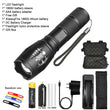 Portable Powerful LED Lamp XML-T6  Flashlight Linterna Torch Uses 18650 Chargeable Battery Outdoor Camping Tactics Flash Light