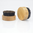 Q1QD Round Wood Handle Beard & Mustache Brush Facial Hair Boar Bristle Beard Brush Massage Comb Men Beard Grooming Tool