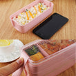 3 Layers Lunch Box Microwavable Japanese Bento Food Container Eco-Friendly Wheat Straw 900ml Lunchbox