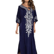 2023 Sexy Cold Shoulder V Neck Bats Sleeve Loose Summer Beach Dress Plus Size Women Beachwear Kaftan Black Dress Q943