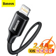 Baseus USB Cable For iPhone 14 13 12 11 Pro Max X XR XS 8 7 6s iPad Fast Charging Charger USB Data Wire Cord Mobile Phone Cables