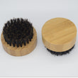 Q1QD Round Wood Handle Beard & Mustache Brush Facial Hair Boar Bristle Beard Brush Massage Comb Men Beard Grooming Tool