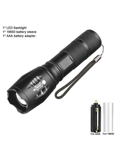 Portable Powerful LED Lamp XML-T6  Flashlight Linterna Torch Uses 18650 Chargeable Battery Outdoor Camping Tactics Flash Light