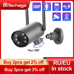 Techage 3MP Wireless IP Camera Pan Tilt Indoor Two Way Audio CCTV WiFi Camera 1080P  Monitor Video Security Surveillance