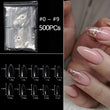 RIKONKA 100/500pcs/Bag False Ballerina Natural/Transparent Coffin Fake Nails Manicure Nails for Extension&amp;Protection Nail Art