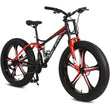 Wolf&#39;s Fang Bicycle 26 Inch 24 Speed Fat Bikes Mountain Bike Road MTB Man Double Damping Front Fork Wide Tire Different Wheels