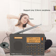 SIHUADON R-108 Radio FM Stereo Digital Portable Radio AM SW Air Radio Receiver Alarm Function Display Clock Temperature Speaker