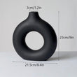 Vilead Square Circular Hollow Ceramic Vase Donuts Nordic Flower Home Decoration Accessories Office Living Room Interior Decor