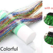 Sparkle Shiny Hair Tinsel Rainbow Silk Hair Extensions Dazzles Women Hippie for Braiding Headdress Long 100cm 120 Strands/bag