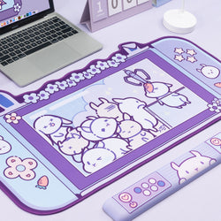 Purple Rabbit Trap Mouse Pad 44cm*80cm Super Cute Thickened Office Computer Big Mouse Pad Keyboard Pad Wrist Rest Girl Kawaii