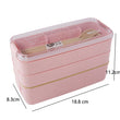 3 Layers Lunch Box Microwavable Japanese Bento Food Container Eco-Friendly Wheat Straw 900ml Lunchbox