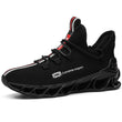 Men&#39;s Running Shoes Waterproof Leather Sneakers Unique Blade Sole High-quality Cushioning Outdoor Athletic Jogging Sport Shoes