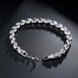 ZAKOL Fashion White Leaf Bracelets Bangles for Women Shinny Marquise Cut Cubic Zirconia Bridal Wedding Party Jewelry BP061