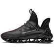 Men&#39;s Running Shoes Waterproof Leather Sneakers Unique Blade Sole High-quality Cushioning Outdoor Athletic Jogging Sport Shoes