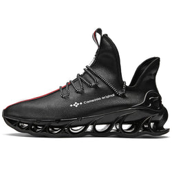 Men's Running Shoes Waterproof Leather Sneakers Unique Blade Sole High-quality Cushioning Outdoor Athletic Jogging Sport Shoes