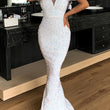 Missord Maxi Dress Women 2022 Sequins V Neck Party Fashion Sexy   Evening Spaghetti Strap Bodycon Long Dresses Sleeveless White