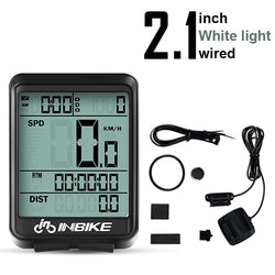INBIKE Waterproof Bicycle Wireless And Wired MTB Bike Cycling Odometer Stopwatch Speedometer Watch LED Digital Rate