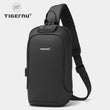 Lifetime Warranty Fashion Men High Quality Crossbody Bag Splashproof Chest Bag Anti-theft USB Charging Casual Chest Bag Male Bag