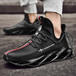 Men&#39;s Running Shoes Waterproof Leather Sneakers Unique Blade Sole High-quality Cushioning Outdoor Athletic Jogging Sport Shoes