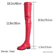 Women Shoes Black Thigh High Boots New Autumn Pu Leather Low Heel Comfortable Shoes Over The Knee Waterproof Boots Ladies Shoes