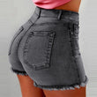 Women High Waist Denim Shorts Ripped Hole Bodycon Short Feminino Summer Shorts Jeans With Tassel clothes summer streetwear