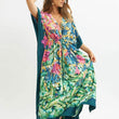 2023 Sexy Cold Shoulder V Neck Bats Sleeve Loose Summer Beach Dress Plus Size Women Beachwear Kaftan Black Dress Q943