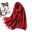 Winter Cashmere Scarf Women Thick Warm Shawls Wraps Lady Solid Scarves Fashion Tassels Pashmina Blanket Quality Foulard 2022 New