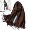 Winter Cashmere Scarf Women Thick Warm Shawls Wraps Lady Solid Scarves Fashion Tassels Pashmina Blanket Quality Foulard 2022 New