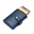 Customized Wallet Credit Card Holder Men Gifts Purse RFID Aluminium Box Bank Card Holder Vintage Leather Wallet with Money Clips