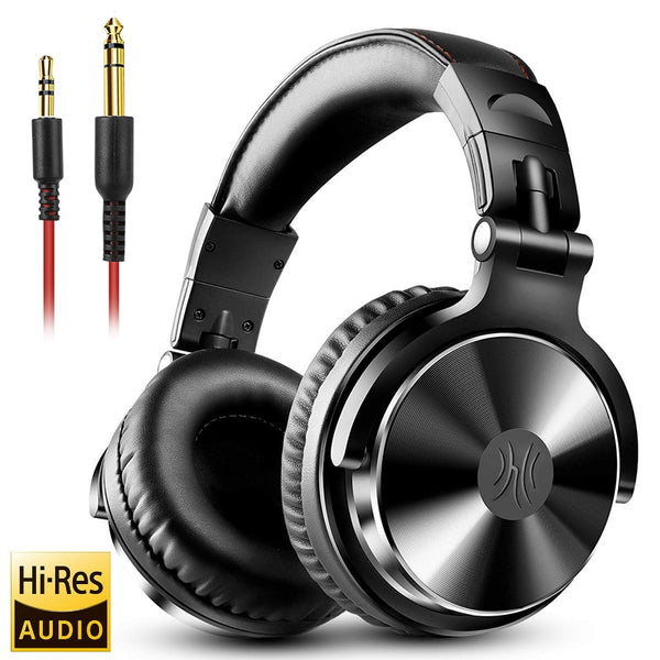 Oneodio Studio DJ Headphones With Microphone Stereo Deep Bass Over Ear Headphone With 3.5/6.3mm Jack for Monitoring Recording