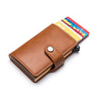 Customized Wallet Credit Card Holder Men Gifts Purse RFID Aluminium Box Bank Card Holder Vintage Leather Wallet with Money Clips