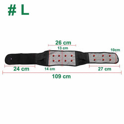 BYEPAIN Tourmaline Self-heating Magnetic Therapy Waist Support Belt Lumbar Back Waist Support Brace Double Banded Adjustable