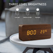 Alarm Clock LED Wooden Watch Table Voice Control Digital Wood Despertador USB/AAA Powered Desktop Clocks