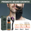 Men Beard Growth Spray Nourishing Moisturizing Beard Care Serum Roller Set Thick Beard Growth Enhancer Maintenance Hair Loss