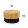 Q1QD Round Wood Handle Beard & Mustache Brush Facial Hair Boar Bristle Beard Brush Massage Comb Men Beard Grooming Tool