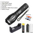 Portable Powerful LED Lamp XML-T6  Flashlight Linterna Torch Uses 18650 Chargeable Battery Outdoor Camping Tactics Flash Light