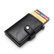 Customized Wallet Credit Card Holder Men Gifts Purse RFID Aluminium Box Bank Card Holder Vintage Leather Wallet with Money Clips