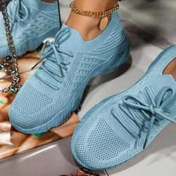 Sneakers Shoes 2022  Fashion Breathable Lace Up Platform Women vulcanize Shoes Summer Flat Mesh Sports Shoes Woman Running Shoes