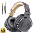 Oneodio Studio DJ Headphones With Microphone Stereo Deep Bass Over Ear Headphone With 3.5/6.3mm Jack for Monitoring Recording