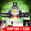 Newest XHP199 Rechargeable LED Most Powerful Headlamp USB XHP160 LED Headlight 18650 Head Lamp XHP90 Waterproof Head Flashlight