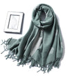 Winter Cashmere Scarf Women Thick Warm Shawls Wraps Lady Solid Scarves Fashion Tassels Pashmina Blanket Quality Foulard 2022 New