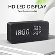 Alarm Clock LED Wooden Watch Table Voice Control Digital Wood Despertador USB/AAA Powered Desktop Clocks