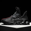 Men&#39;s Running Shoes Waterproof Leather Sneakers Unique Blade Sole High-quality Cushioning Outdoor Athletic Jogging Sport Shoes