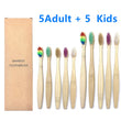 10PCS Colorful Natural Bamboo Toothbrush Set Soft Bristle Charcoal Teeth Whitening Bamboo Toothbrushes Soft Dental Oral Care