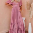 Flounced Edge Maxi Dresses for Women 2022 Maternity Short Sleeve V Neck Sexy Beach Wear Loose Fit Solid Summer Dress High Waist