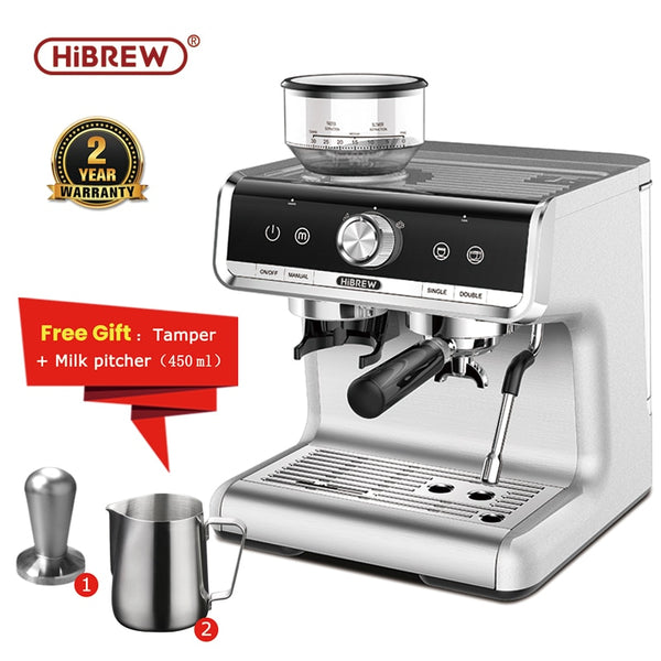 HiBREW  Barista Pro 19Bar Bean to Espresso,Cafetera  Commercial Level Coffee Machine with Full Kit for Cafe Hotel Restaurant H7