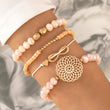 Tocona 30 Styles Bohemian Bracelet Set for women Shell Star Map Pineapple Heart Natural stone Beads chains Bangle Boho Jewelry